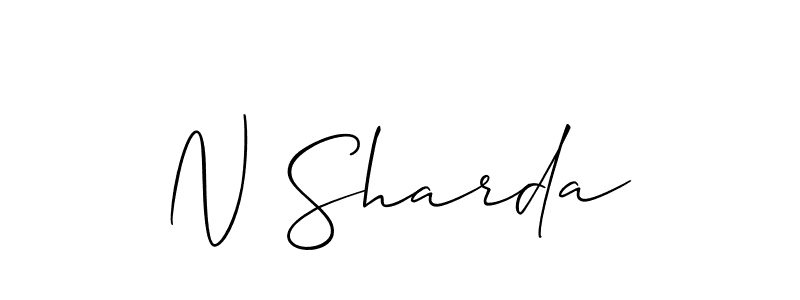 The best way (Allison_Script) to make a short signature is to pick only two or three words in your name. The name N Sharda include a total of six letters. For converting this name. N Sharda signature style 2 images and pictures png