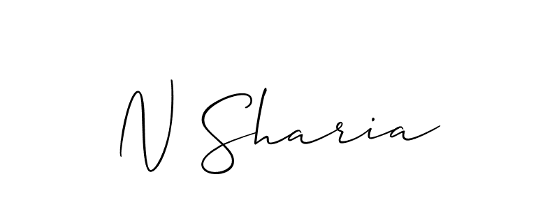 Make a beautiful signature design for name N Sharia. With this signature (Allison_Script) style, you can create a handwritten signature for free. N Sharia signature style 2 images and pictures png