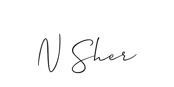 It looks lik you need a new signature style for name N Sher. Design unique handwritten (Allison_Script) signature with our free signature maker in just a few clicks. N Sher signature style 2 images and pictures png