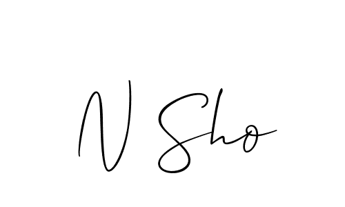 You should practise on your own different ways (Allison_Script) to write your name (N Sho) in signature. don't let someone else do it for you. N Sho signature style 2 images and pictures png
