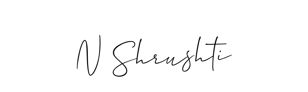 if you are searching for the best signature style for your name N Shrushti. so please give up your signature search. here we have designed multiple signature styles  using Allison_Script. N Shrushti signature style 2 images and pictures png