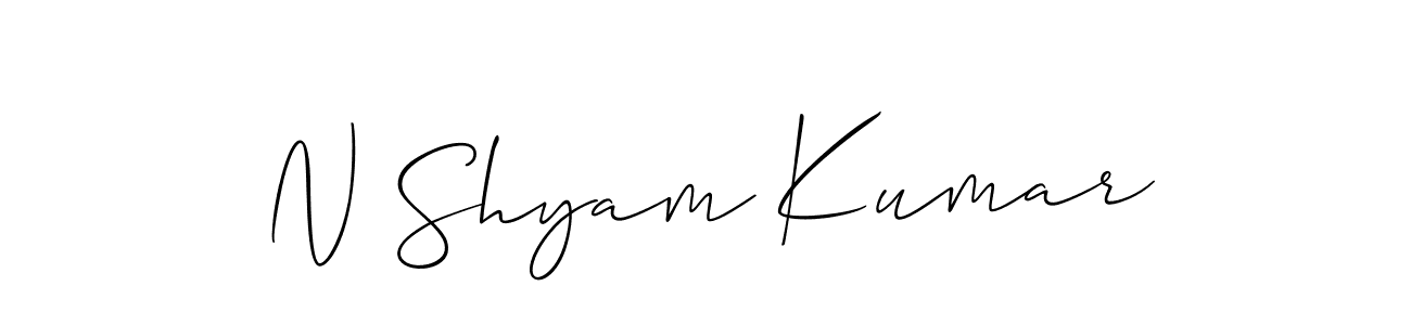 How to Draw N Shyam Kumar signature style? Allison_Script is a latest design signature styles for name N Shyam Kumar. N Shyam Kumar signature style 2 images and pictures png