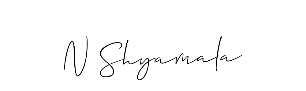 The best way (Allison_Script) to make a short signature is to pick only two or three words in your name. The name N Shyamala include a total of six letters. For converting this name. N Shyamala signature style 2 images and pictures png