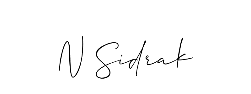 It looks lik you need a new signature style for name N Sidrak. Design unique handwritten (Allison_Script) signature with our free signature maker in just a few clicks. N Sidrak signature style 2 images and pictures png