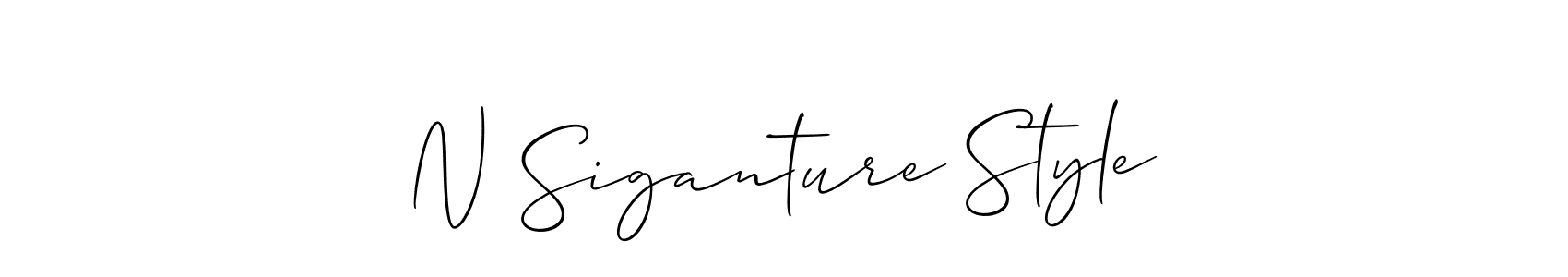 The best way (Allison_Script) to make a short signature is to pick only two or three words in your name. The name N Siganture Style include a total of six letters. For converting this name. N Siganture Style signature style 2 images and pictures png