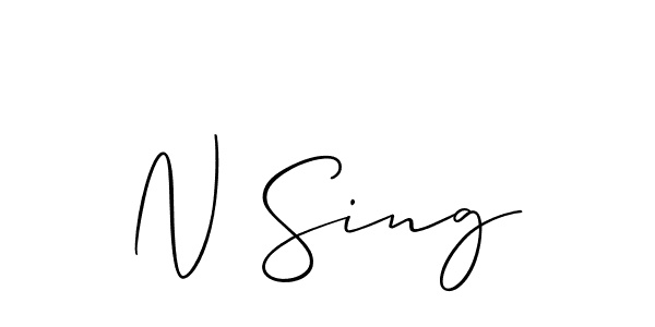 How to make N Sing name signature. Use Allison_Script style for creating short signs online. This is the latest handwritten sign. N Sing signature style 2 images and pictures png