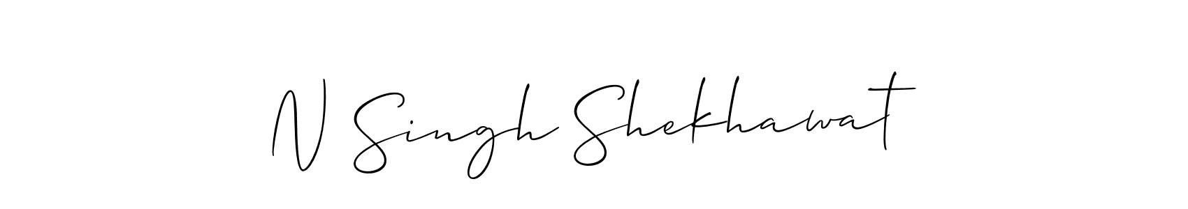 Also You can easily find your signature by using the search form. We will create N Singh Shekhawat name handwritten signature images for you free of cost using Allison_Script sign style. N Singh Shekhawat signature style 2 images and pictures png