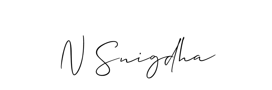 You can use this online signature creator to create a handwritten signature for the name N Snigdha. This is the best online autograph maker. N Snigdha signature style 2 images and pictures png
