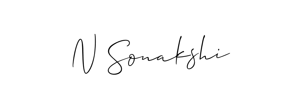 Use a signature maker to create a handwritten signature online. With this signature software, you can design (Allison_Script) your own signature for name N Sonakshi. N Sonakshi signature style 2 images and pictures png