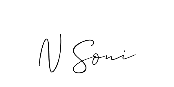 How to Draw N Soni signature style? Allison_Script is a latest design signature styles for name N Soni. N Soni signature style 2 images and pictures png