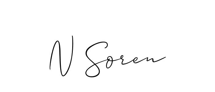 How to make N Soren signature? Allison_Script is a professional autograph style. Create handwritten signature for N Soren name. N Soren signature style 2 images and pictures png