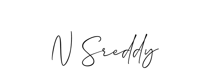 Also You can easily find your signature by using the search form. We will create N Sreddy name handwritten signature images for you free of cost using Allison_Script sign style. N Sreddy signature style 2 images and pictures png