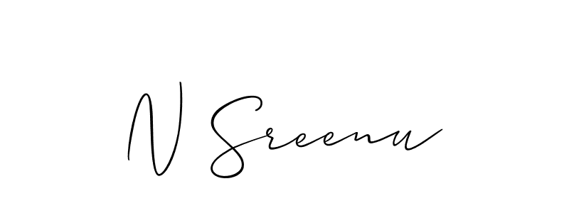 Make a beautiful signature design for name N Sreenu. With this signature (Allison_Script) style, you can create a handwritten signature for free. N Sreenu signature style 2 images and pictures png