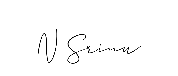How to make N Srinu name signature. Use Allison_Script style for creating short signs online. This is the latest handwritten sign. N Srinu signature style 2 images and pictures png