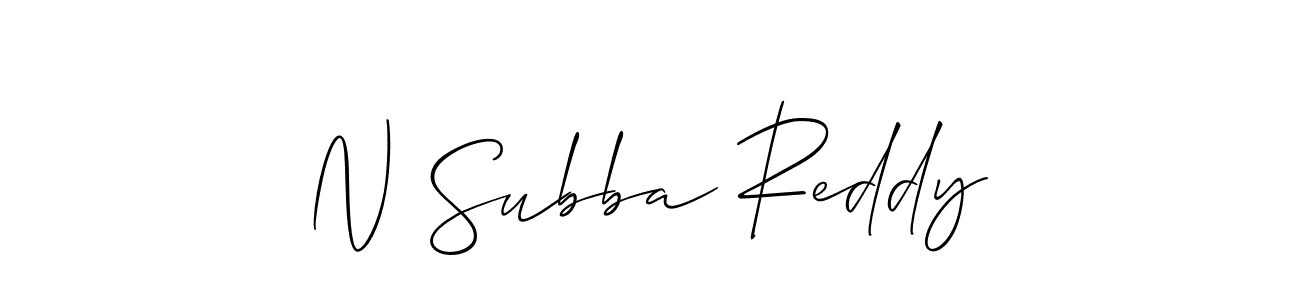 Also we have N Subba Reddy name is the best signature style. Create professional handwritten signature collection using Allison_Script autograph style. N Subba Reddy signature style 2 images and pictures png