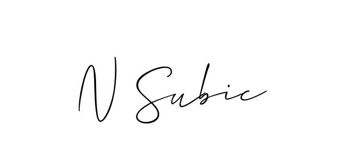 It looks lik you need a new signature style for name N Subic. Design unique handwritten (Allison_Script) signature with our free signature maker in just a few clicks. N Subic signature style 2 images and pictures png