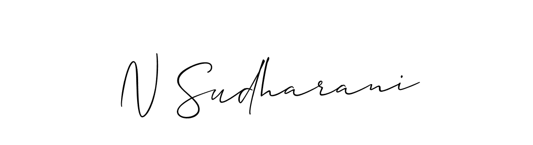 The best way (Allison_Script) to make a short signature is to pick only two or three words in your name. The name N Sudharani include a total of six letters. For converting this name. N Sudharani signature style 2 images and pictures png