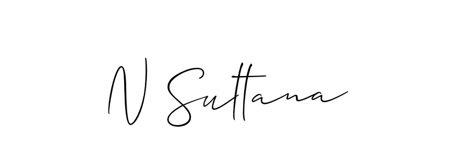 Design your own signature with our free online signature maker. With this signature software, you can create a handwritten (Allison_Script) signature for name N Sultana. N Sultana signature style 2 images and pictures png