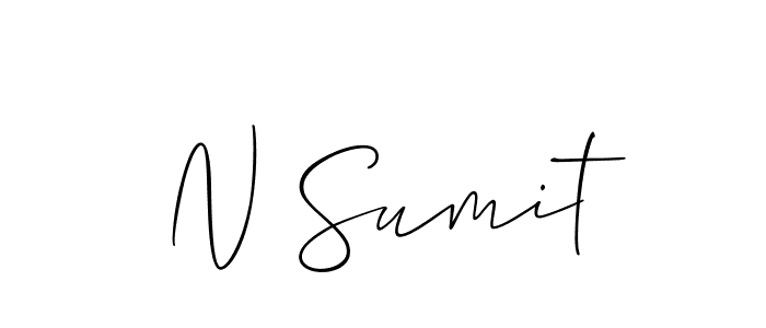 The best way (Allison_Script) to make a short signature is to pick only two or three words in your name. The name N Sumit include a total of six letters. For converting this name. N Sumit signature style 2 images and pictures png