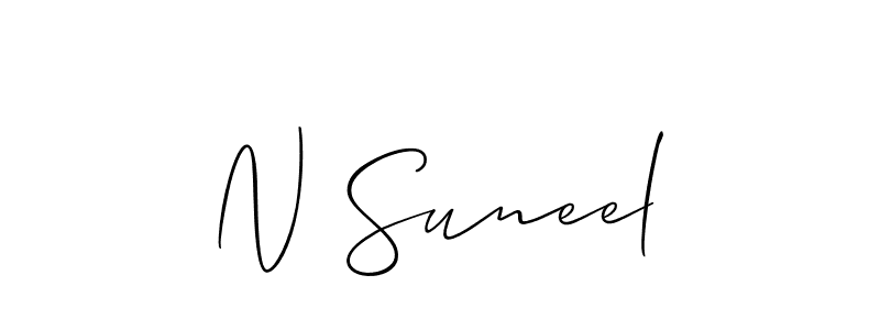 It looks lik you need a new signature style for name N Suneel. Design unique handwritten (Allison_Script) signature with our free signature maker in just a few clicks. N Suneel signature style 2 images and pictures png