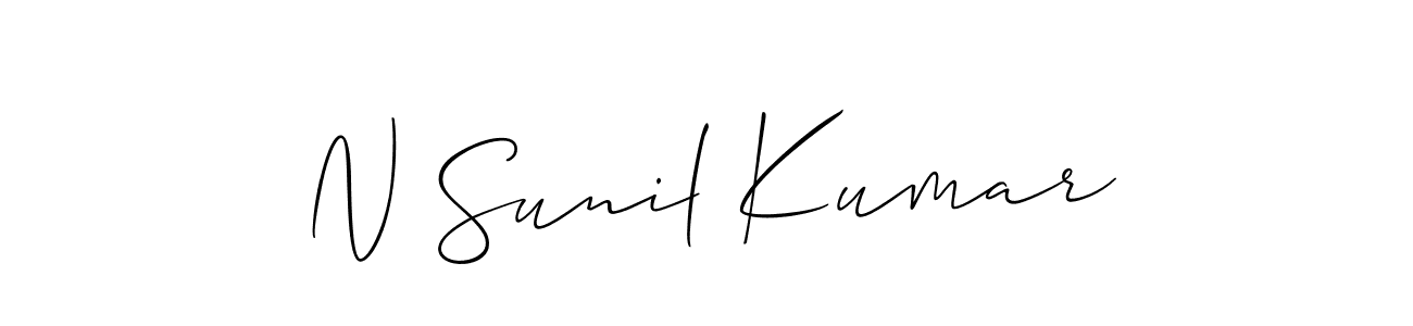 Also You can easily find your signature by using the search form. We will create N Sunil Kumar name handwritten signature images for you free of cost using Allison_Script sign style. N Sunil Kumar signature style 2 images and pictures png