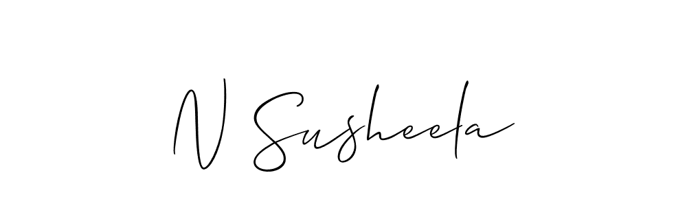 Use a signature maker to create a handwritten signature online. With this signature software, you can design (Allison_Script) your own signature for name N Susheela. N Susheela signature style 2 images and pictures png