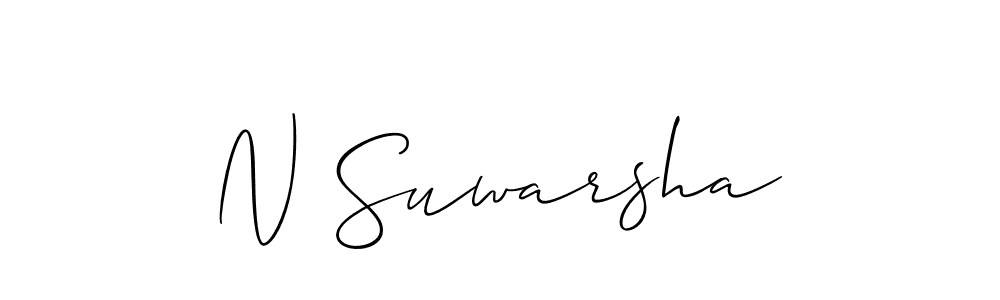 Design your own signature with our free online signature maker. With this signature software, you can create a handwritten (Allison_Script) signature for name N Suwarsha. N Suwarsha signature style 2 images and pictures png