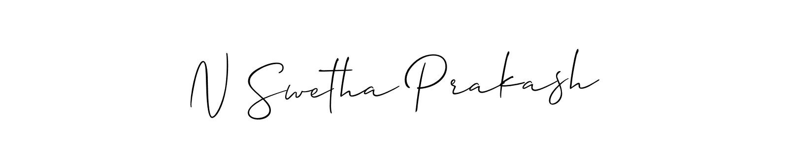 Make a beautiful signature design for name N Swetha Prakash. With this signature (Allison_Script) style, you can create a handwritten signature for free. N Swetha Prakash signature style 2 images and pictures png