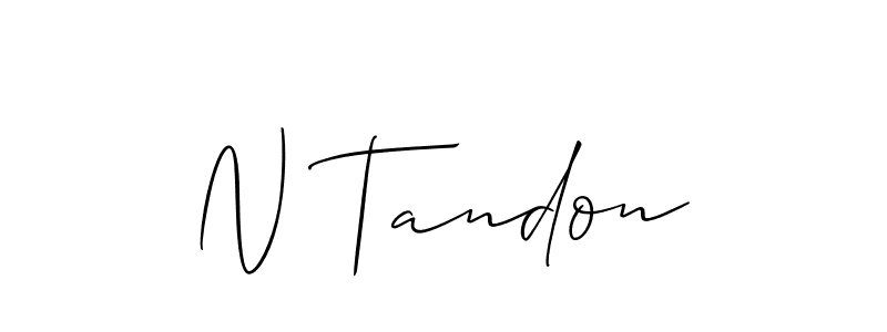 Create a beautiful signature design for name N Tandon. With this signature (Allison_Script) fonts, you can make a handwritten signature for free. N Tandon signature style 2 images and pictures png