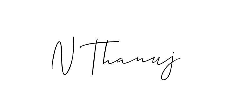 Make a beautiful signature design for name N Thanuj. With this signature (Allison_Script) style, you can create a handwritten signature for free. N Thanuj signature style 2 images and pictures png