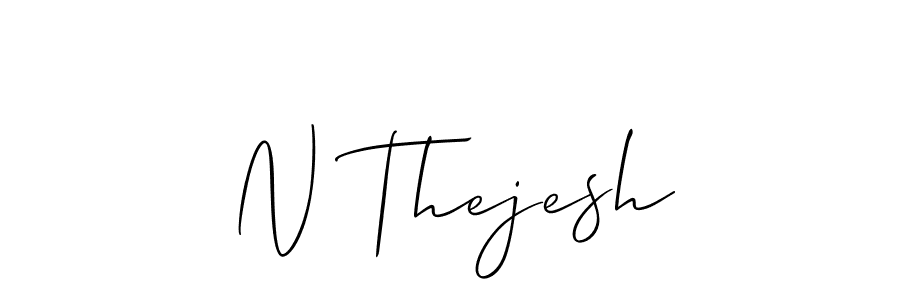Use a signature maker to create a handwritten signature online. With this signature software, you can design (Allison_Script) your own signature for name N Thejesh. N Thejesh signature style 2 images and pictures png