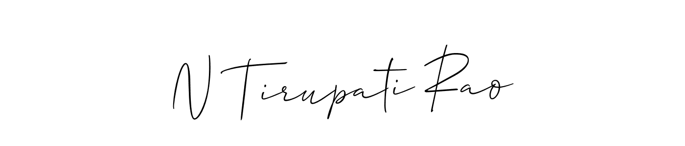 The best way (Allison_Script) to make a short signature is to pick only two or three words in your name. The name N Tirupati Rao include a total of six letters. For converting this name. N Tirupati Rao signature style 2 images and pictures png