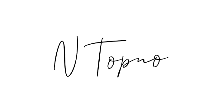 Design your own signature with our free online signature maker. With this signature software, you can create a handwritten (Allison_Script) signature for name N Topno. N Topno signature style 2 images and pictures png