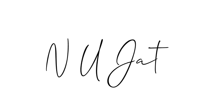 Design your own signature with our free online signature maker. With this signature software, you can create a handwritten (Allison_Script) signature for name N U Jat. N U Jat signature style 2 images and pictures png