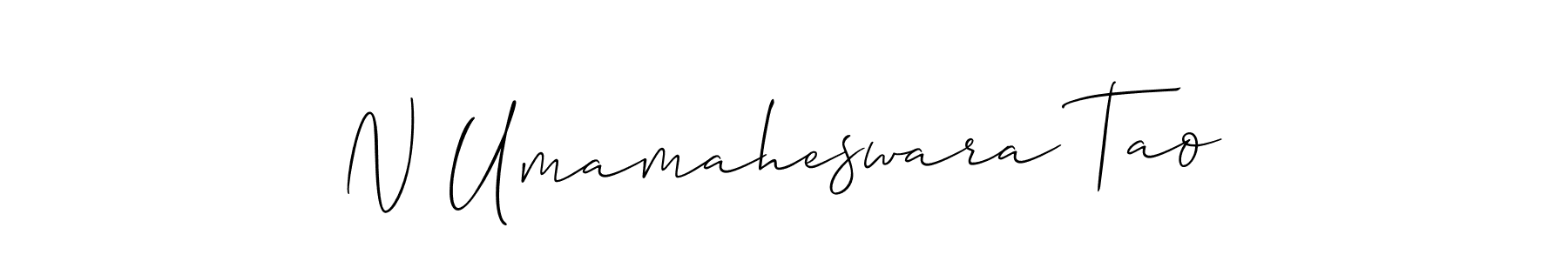 Use a signature maker to create a handwritten signature online. With this signature software, you can design (Allison_Script) your own signature for name N Umamaheswara Tao. N Umamaheswara Tao signature style 2 images and pictures png