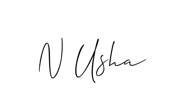 Also You can easily find your signature by using the search form. We will create N Usha name handwritten signature images for you free of cost using Allison_Script sign style. N Usha signature style 2 images and pictures png