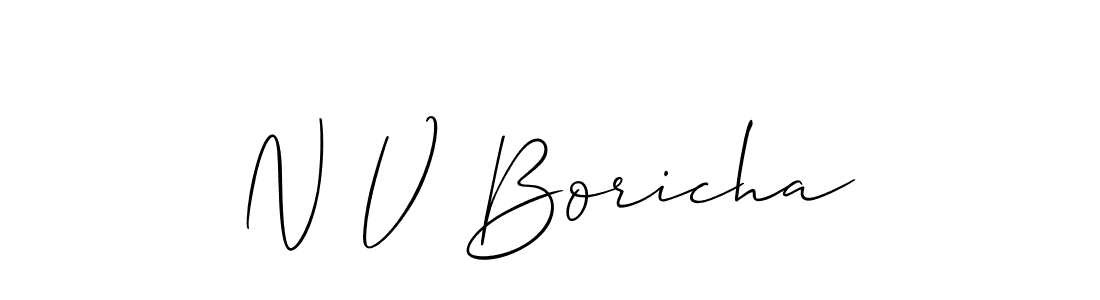 How to Draw N V Boricha signature style? Allison_Script is a latest design signature styles for name N V Boricha. N V Boricha signature style 2 images and pictures png