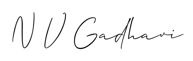 Create a personalized artistic stamp with N V Gadhavi in Allison_Script font. Perfect for visual artists, designers, and influencers. N V Gadhavi signature style 2 images and pictures png