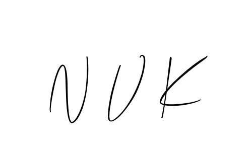 You should practise on your own different ways (Allison_Script) to write your name (N V K) in signature. don't let someone else do it for you. N V K signature style 2 images and pictures png