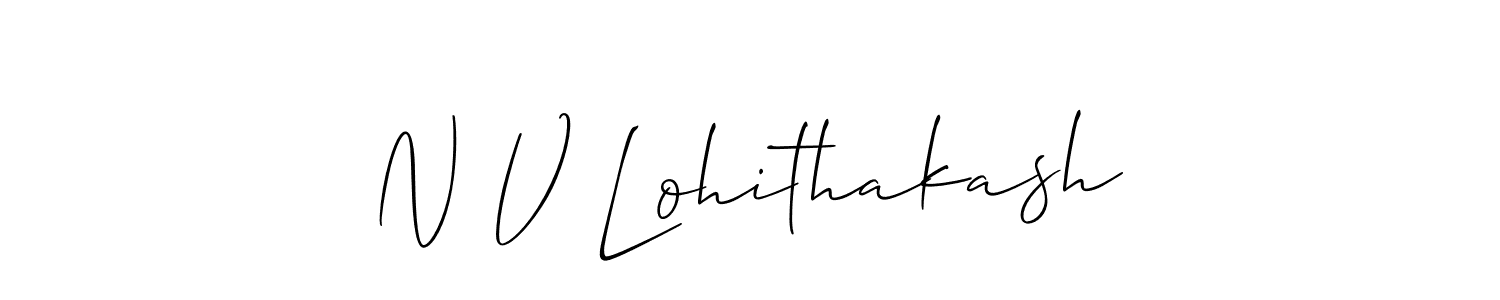 See photos of N V Lohithakash official signature by Spectra . Check more albums & portfolios. Read reviews & check more about Allison_Script font. N V Lohithakash signature style 2 images and pictures png