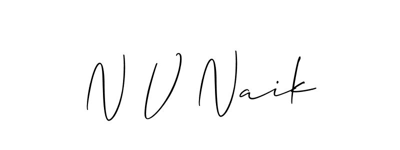 Create a beautiful signature design for name N V Naik. With this signature (Allison_Script) fonts, you can make a handwritten signature for free. N V Naik signature style 2 images and pictures png