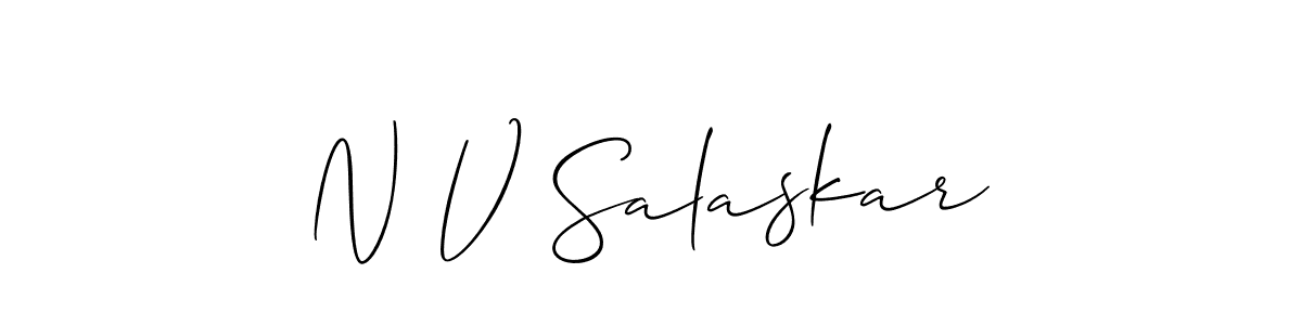 How to Draw N V Salaskar signature style? Allison_Script is a latest design signature styles for name N V Salaskar. N V Salaskar signature style 2 images and pictures png