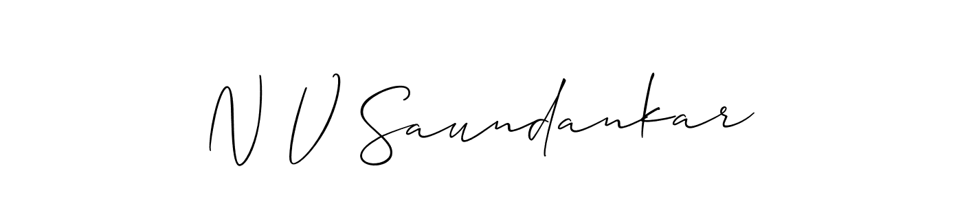 Similarly Allison_Script is the best handwritten signature design. Signature creator online .You can use it as an online autograph creator for name N V Saundankar. N V Saundankar signature style 2 images and pictures png