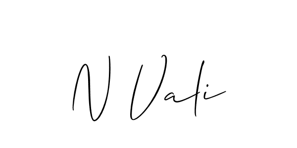 How to make N Vali name signature. Use Allison_Script style for creating short signs online. This is the latest handwritten sign. N Vali signature style 2 images and pictures png