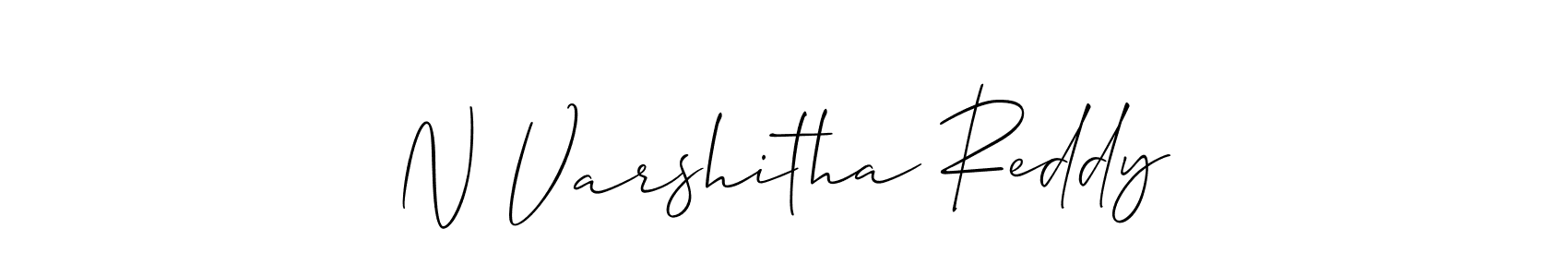 Allison_Script is a professional signature style that is perfect for those who want to add a touch of class to their signature. It is also a great choice for those who want to make their signature more unique. Get N Varshitha Reddy name to fancy signature for free. N Varshitha Reddy signature style 2 images and pictures png