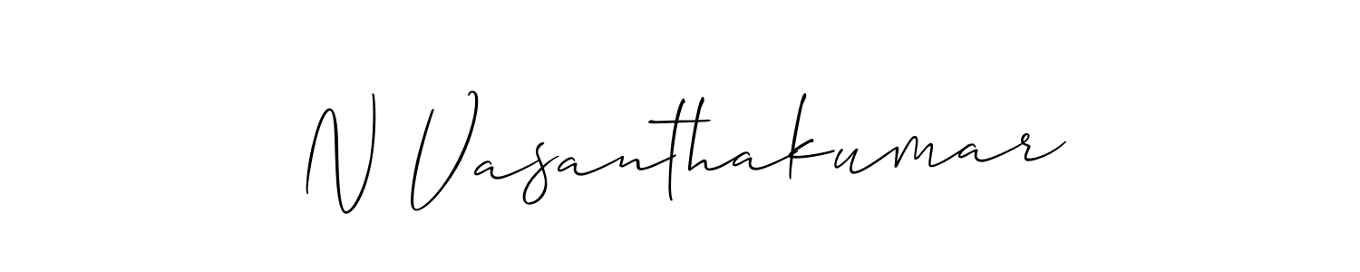 Make a beautiful signature design for name N Vasanthakumar. With this signature (Allison_Script) style, you can create a handwritten signature for free. N Vasanthakumar signature style 2 images and pictures png