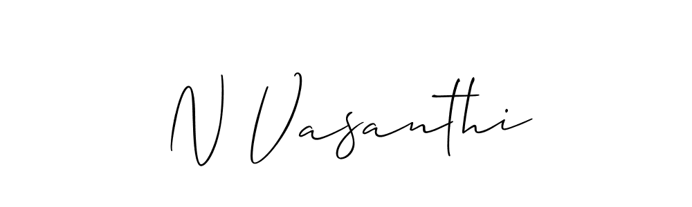 Use a signature maker to create a handwritten signature online. With this signature software, you can design (Allison_Script) your own signature for name N Vasanthi. N Vasanthi signature style 2 images and pictures png