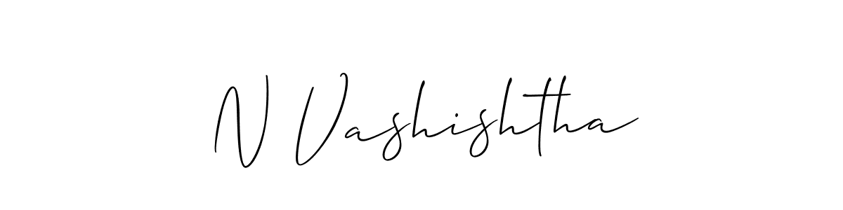 Make a beautiful signature design for name N Vashishtha. With this signature (Allison_Script) style, you can create a handwritten signature for free. N Vashishtha signature style 2 images and pictures png
