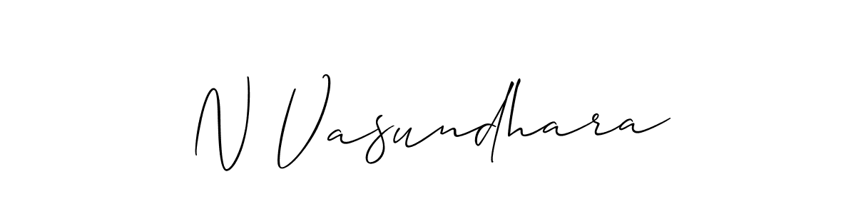 N Vasundhara stylish signature style. Best Handwritten Sign (Allison_Script) for my name. Handwritten Signature Collection Ideas for my name N Vasundhara. N Vasundhara signature style 2 images and pictures png