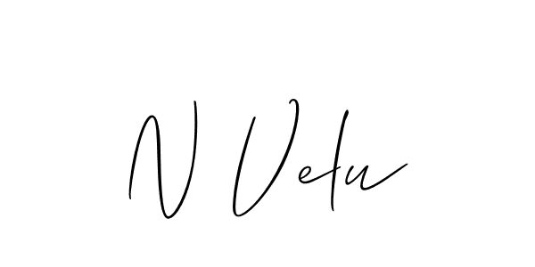 Best and Professional Signature Style for N Velu. Allison_Script Best Signature Style Collection. N Velu signature style 2 images and pictures png